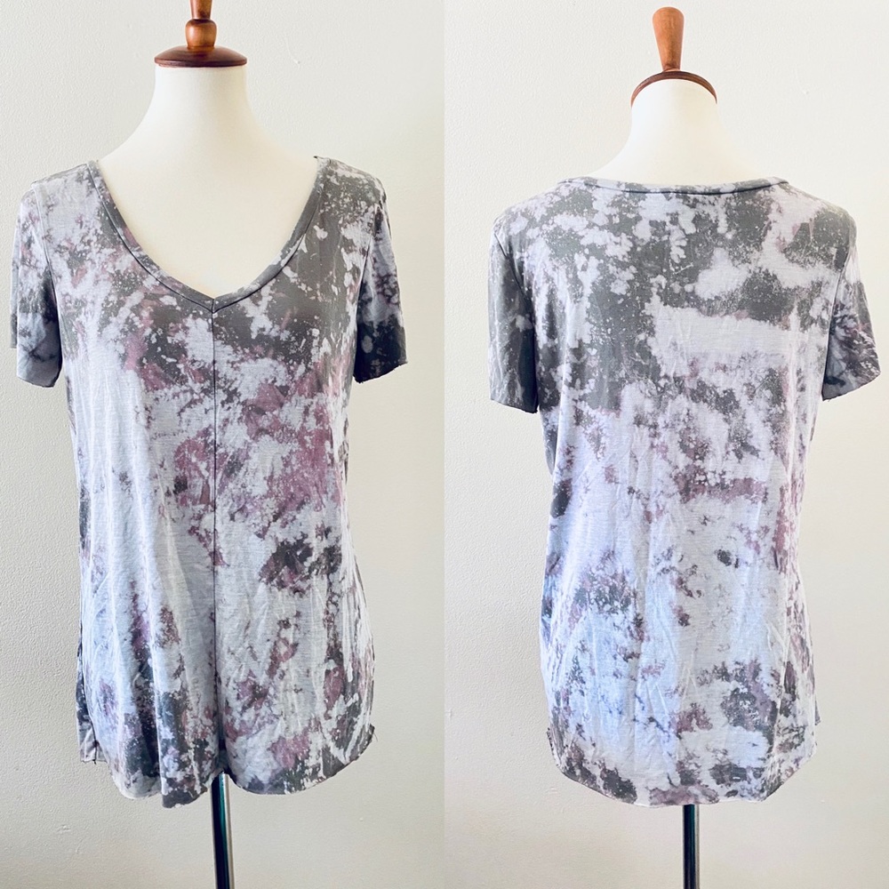 BKE Green Custom Bleach Dye Short Sleeve T Shirt